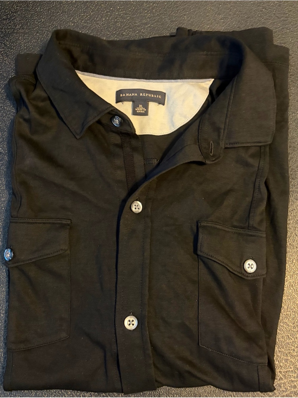 Banana Republic Men's Black Lightweight Button Front Shirt Jacket